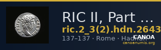 RIC II, Part 3 (second edition) Hadrian 2643 — CANOA