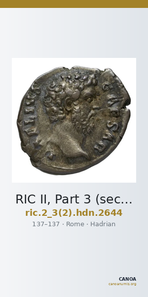 RIC II, Part 3 (second edition) Hadrian 2644 — CANOA