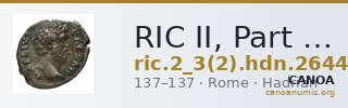 RIC II, Part 3 (second edition) Hadrian 2644 — CANOA