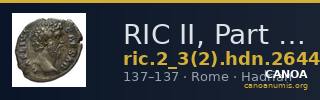 RIC II, Part 3 (second edition) Hadrian 2644 — CANOA