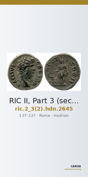 RIC II, Part 3 (second edition) Hadrian 2645 — CANOA