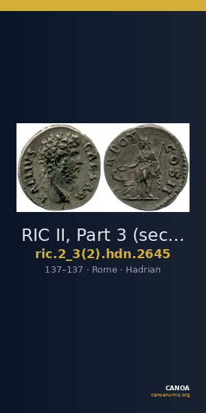 RIC II, Part 3 (second edition) Hadrian 2645 — CANOA
