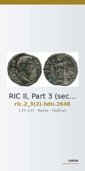 RIC II, Part 3 (second edition) Hadrian 2648 — CANOA