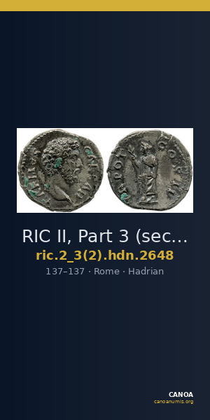 RIC II, Part 3 (second edition) Hadrian 2648 — CANOA