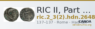 RIC II, Part 3 (second edition) Hadrian 2648 — CANOA