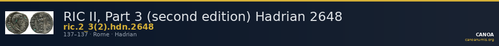 RIC II, Part 3 (second edition) Hadrian 2648 — CANOA