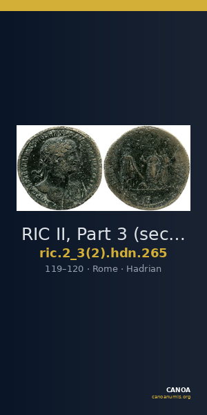 RIC II, Part 3 (second edition) Hadrian 265 — CANOA