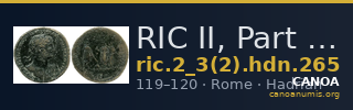 RIC II, Part 3 (second edition) Hadrian 265 — CANOA