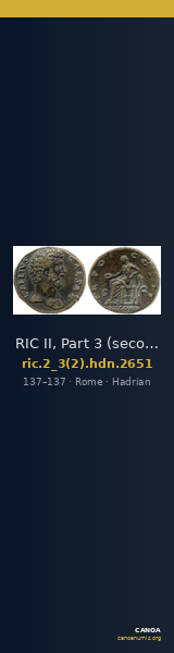 RIC II, Part 3 (second edition) Hadrian 2651 — CANOA