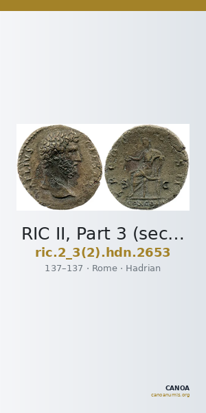 RIC II, Part 3 (second edition) Hadrian 2653 — CANOA