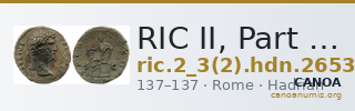 RIC II, Part 3 (second edition) Hadrian 2653 — CANOA