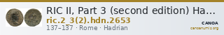 RIC II, Part 3 (second edition) Hadrian 2653 — CANOA