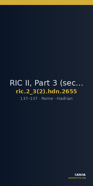 RIC II, Part 3 (second edition) Hadrian 2655 — CANOA