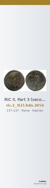 RIC II, Part 3 (second edition) Hadrian 2656 — CANOA