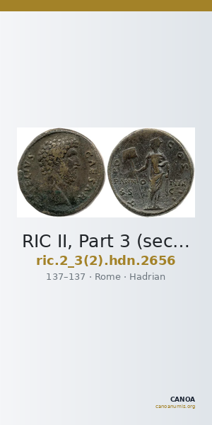 RIC II, Part 3 (second edition) Hadrian 2656 — CANOA