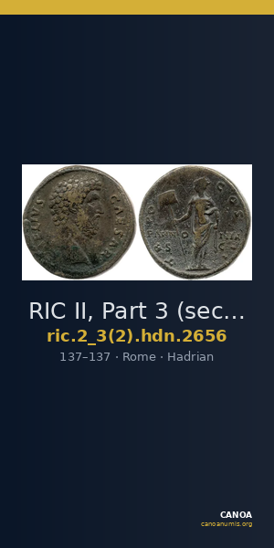 RIC II, Part 3 (second edition) Hadrian 2656 — CANOA