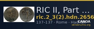 RIC II, Part 3 (second edition) Hadrian 2656 — CANOA