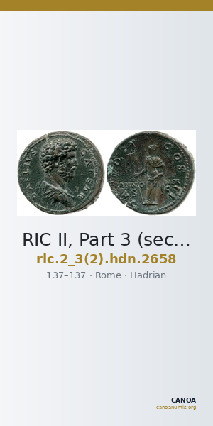 RIC II, Part 3 (second edition) Hadrian 2658 — CANOA