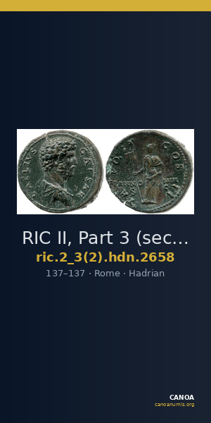 RIC II, Part 3 (second edition) Hadrian 2658 — CANOA