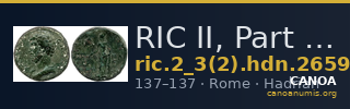 RIC II, Part 3 (second edition) Hadrian 2659 — CANOA