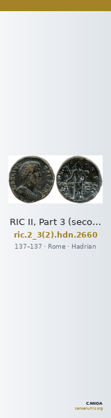 RIC II, Part 3 (second edition) Hadrian 2660 — CANOA