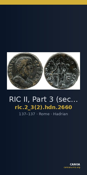 RIC II, Part 3 (second edition) Hadrian 2660 — CANOA
