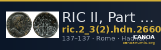 RIC II, Part 3 (second edition) Hadrian 2660 — CANOA