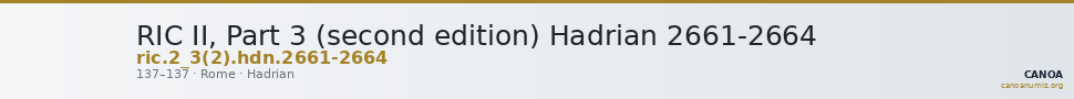 RIC II, Part 3 (second edition) Hadrian 2661-2664 — CANOA