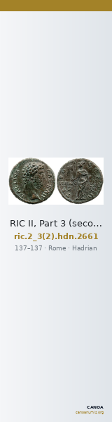 RIC II, Part 3 (second edition) Hadrian 2661 — CANOA