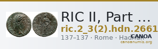 RIC II, Part 3 (second edition) Hadrian 2661 — CANOA