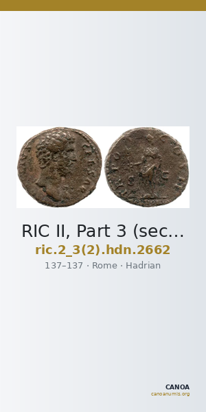 RIC II, Part 3 (second edition) Hadrian 2662 — CANOA