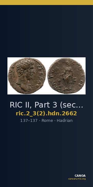 RIC II, Part 3 (second edition) Hadrian 2662 — CANOA