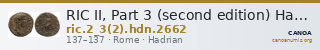 RIC II, Part 3 (second edition) Hadrian 2662 — CANOA