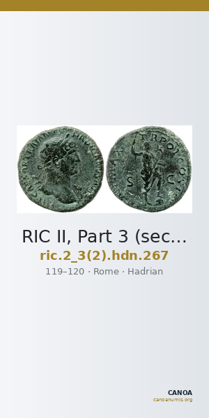 RIC II, Part 3 (second edition) Hadrian 267 — CANOA