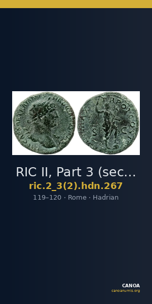 RIC II, Part 3 (second edition) Hadrian 267 — CANOA