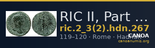 RIC II, Part 3 (second edition) Hadrian 267 — CANOA