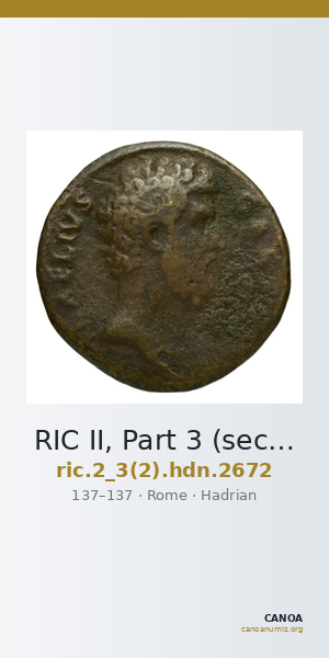 RIC II, Part 3 (second edition) Hadrian 2672 — CANOA