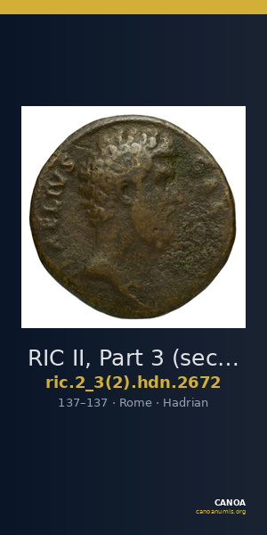 RIC II, Part 3 (second edition) Hadrian 2672 — CANOA