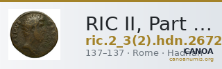 RIC II, Part 3 (second edition) Hadrian 2672 — CANOA