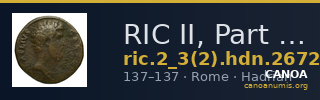 RIC II, Part 3 (second edition) Hadrian 2672 — CANOA