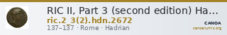RIC II, Part 3 (second edition) Hadrian 2672 — CANOA