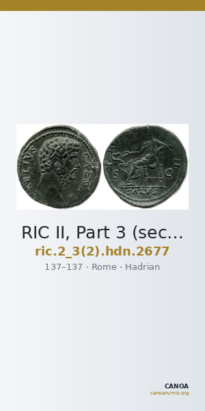 RIC II, Part 3 (second edition) Hadrian 2677 — CANOA