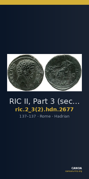 RIC II, Part 3 (second edition) Hadrian 2677 — CANOA