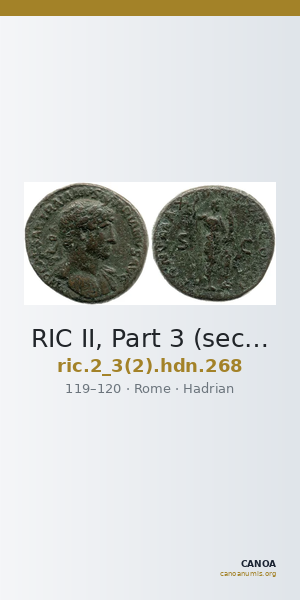 RIC II, Part 3 (second edition) Hadrian 268 — CANOA