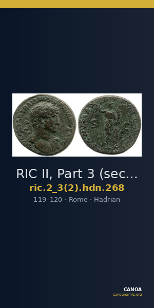 RIC II, Part 3 (second edition) Hadrian 268 — CANOA