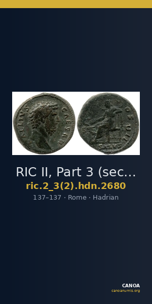 RIC II, Part 3 (second edition) Hadrian 2680 — CANOA