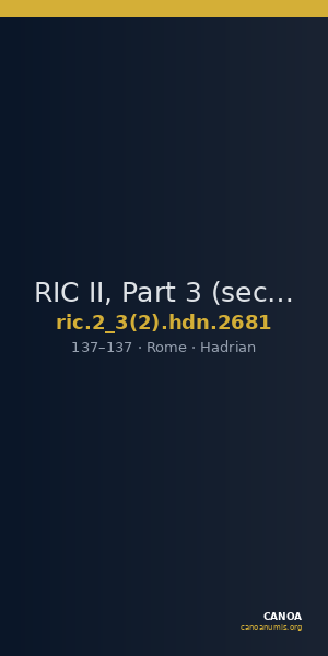RIC II, Part 3 (second edition) Hadrian 2681 — CANOA