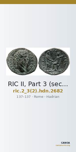 RIC II, Part 3 (second edition) Hadrian 2682 — CANOA