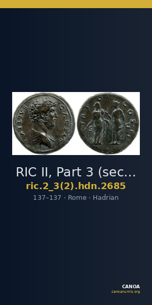 RIC II, Part 3 (second edition) Hadrian 2685 — CANOA