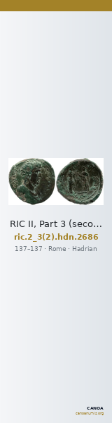 RIC II, Part 3 (second edition) Hadrian 2686 — CANOA